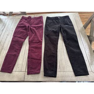 Tommy Hilfiger Size 4 Lot Bundle of 2 Pairs Tribeca Skinny Corduroy Velvet Jeans